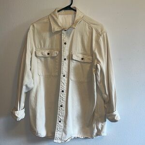Brandy Melville Nancy Shirt Jacket Cream Tan